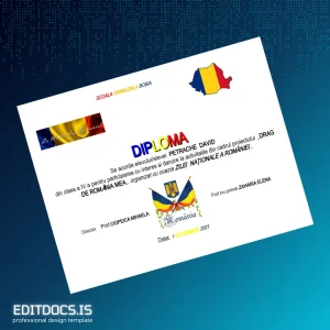 Editable Romania Scoală Gimnazială Bosia Diploma Certificate Page Preview - EditDocs